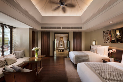 Anantara Layan Phuket Resort - Guest Room Twin Beds and Lounge Area