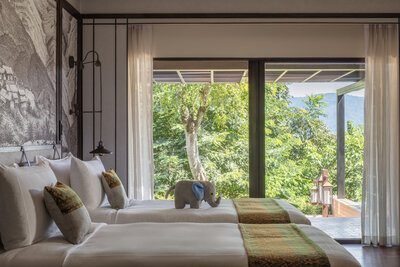 Anantara Golden Triangle Elephant Camp & Resort - Mekong Explorer Family Suite Twin Bedroom