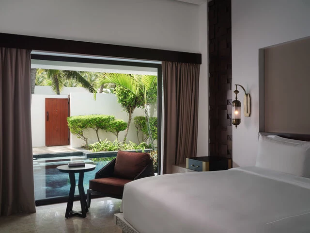 Al_Baleed_Resort_Salalah_By_Anantara_Guest_Room_One_Bedroom_Garden_View_Pool_Villa_Bedroom_With_Pool_View