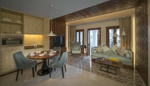 Souq_Waqif_Boutique_Hotels_by_Tivoli_Guestroom_Bismillah_Executive_Suite_Dining_and_Living_Room-6144x3544