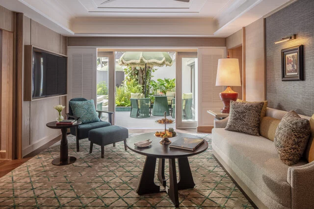 Anantara_Siam_Bangkok_Hotel_Guest_Room_Two_Bedroom_Garden_Pool_Villa_Living_Room_With_Private_Terrace_View