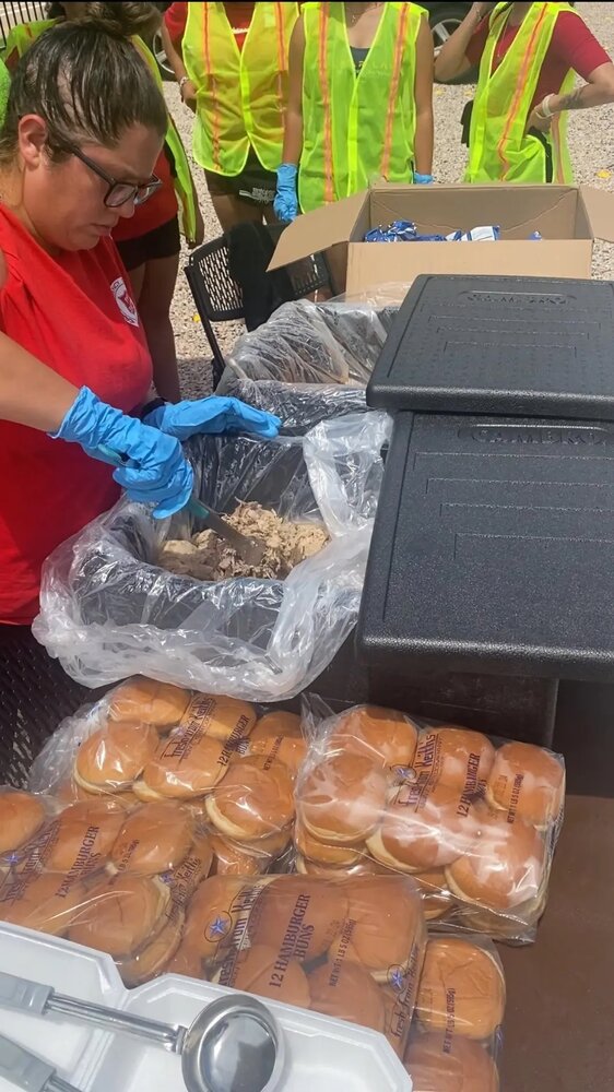 Harris County Precinct One and Salvation Army distribute food and water to those in need after Hu...