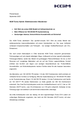 KGM Torres Hybrid - Produkttext