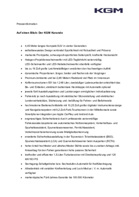 KGM Korando - Auf einen Blick
