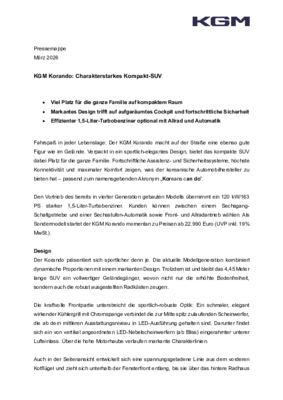 KGM Korando - Produkttext