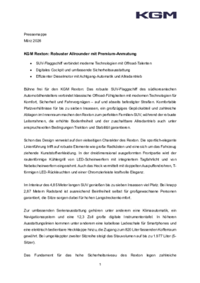 KGM Rexton - Produkttext