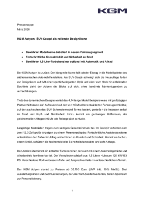 KGM Actyon - Produkttext