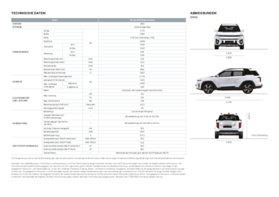 KGM Torres EVX - Technische Daten