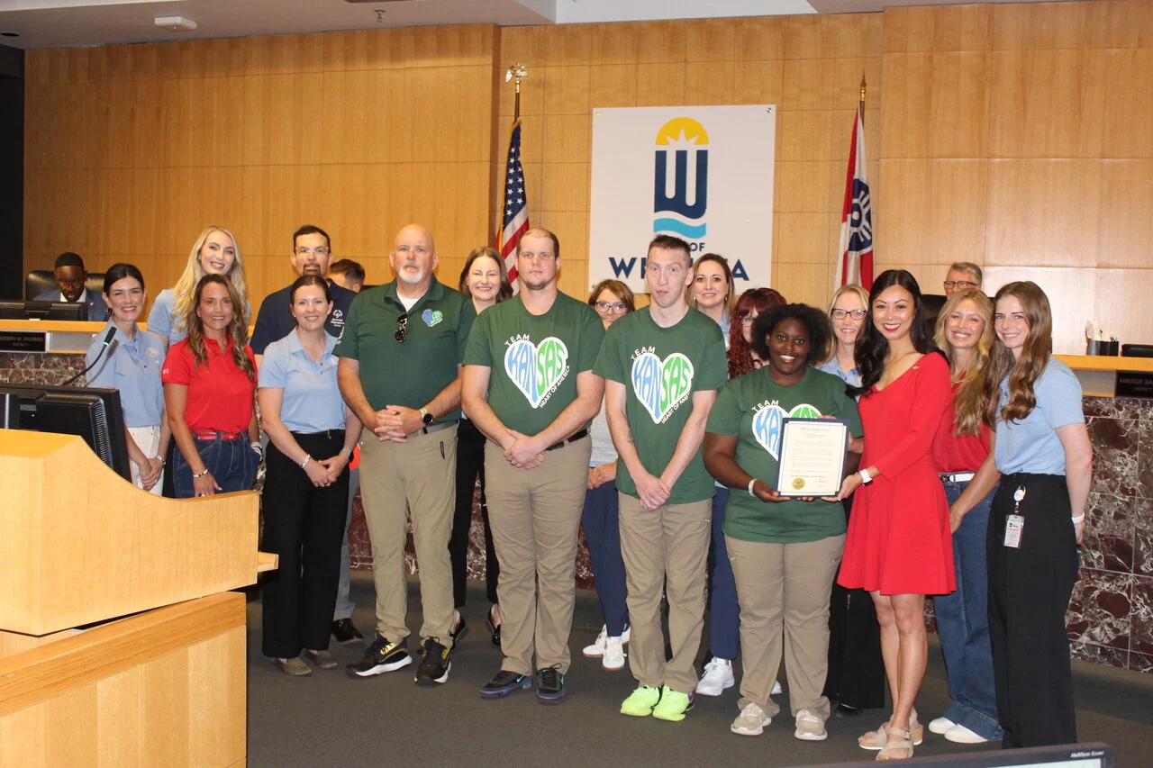 City of Wichita leaders recognize Special Olympics Airlift Month alongside Textron Aviation employees and Special Olympics athletes, coaches and supporters.