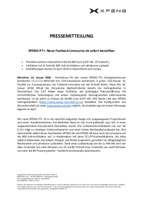 XPENG P7+ Produktuebersicht