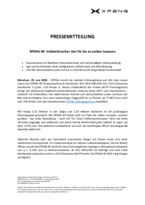 XPENG X9 Produktübersicht