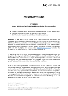 XPENG L03 Produktuebersicht