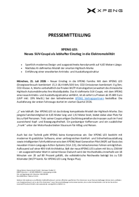 XPENG L03 Produktuebersicht