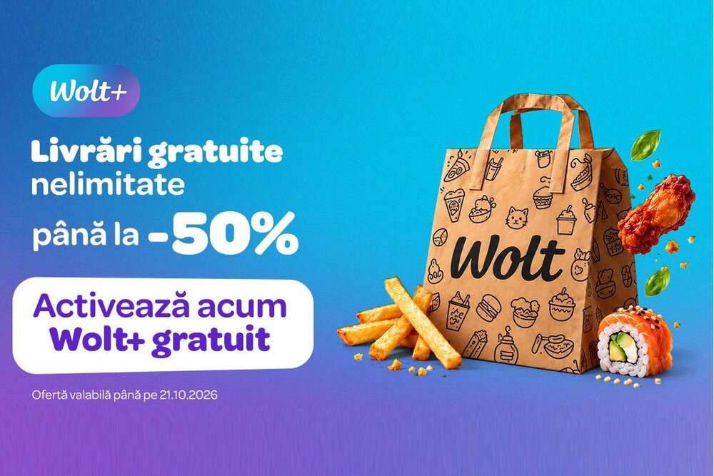 Tu alegi meciul, Wolt aduce ofertele: reduceri exclusive și abonamente Wolt+ gratuite