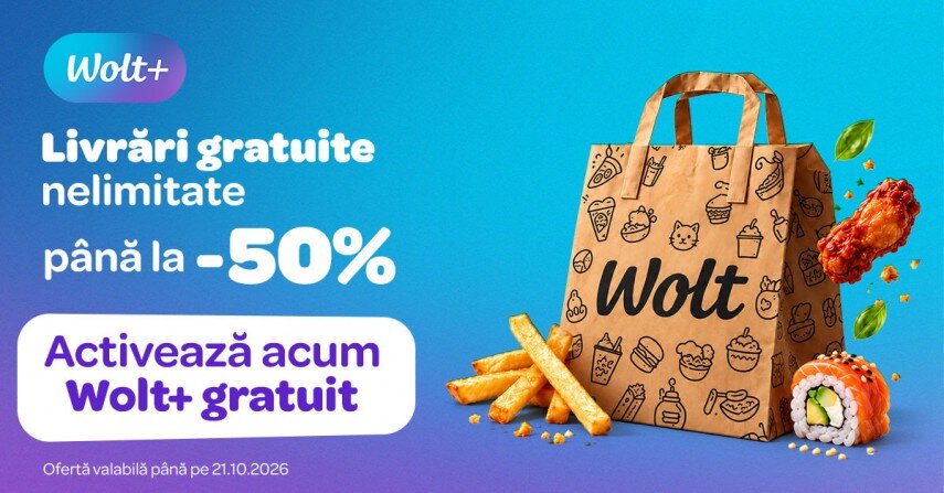 Constănțenii economisesc la cumpărături cu Wolt+ Weeks - oferte până pe 21 octombrie