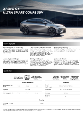 XPENG G6 Factsheet