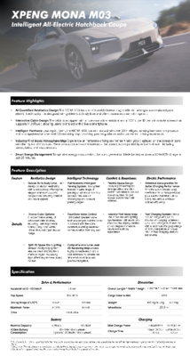 XPENG Mona M03 Factsheet