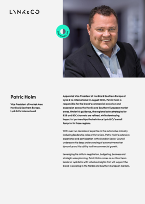 55238 Patric Holm, Vice President Of Market Area Nordics & South