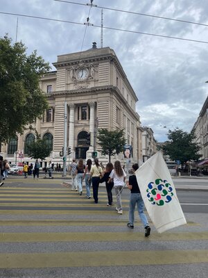 In Geneva, the flags are taken to the post office by young changemakers.jpg