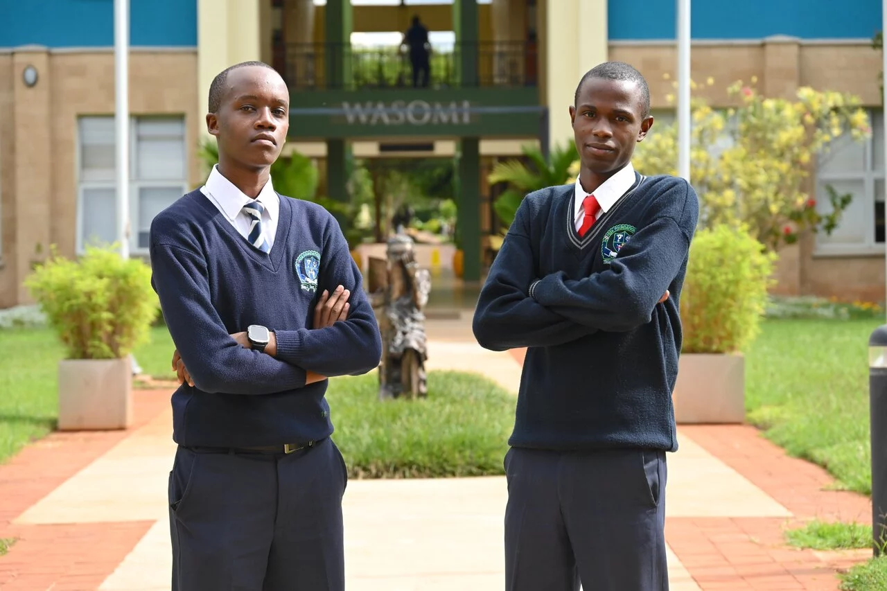 Image: Fredrick Kariuki and Miron Onsarigo, Team HewaSafi Innovators - Photo by Lemmuel Agina