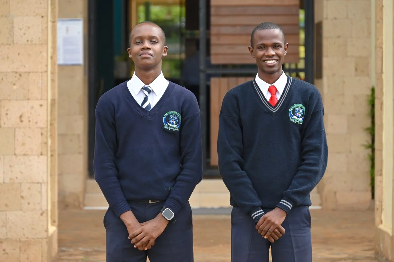 Image: Fredrick Kariuki and Miron Onsarigo, Team HewaSafi Innovators - Photo by Lemmuel Agina