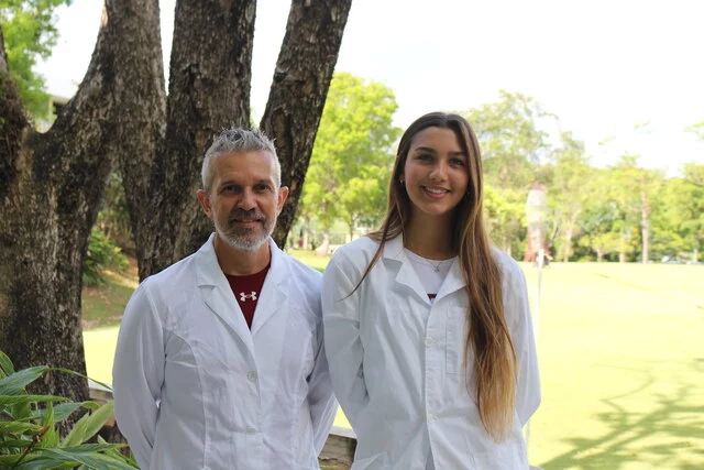 Helena do Rego and her Environmental Studies teacher Daniel Martinez. Photo by Gabriela Bolinaga