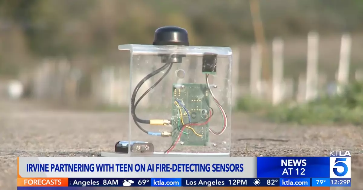 A SensoRy AI wildfire detection sensor (Courtesy of KTLA 5