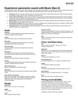 Beam (Gen 2) Fact Sheet