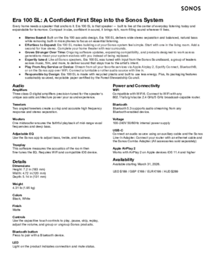 Sonos Era 100 SL Fact Sheet