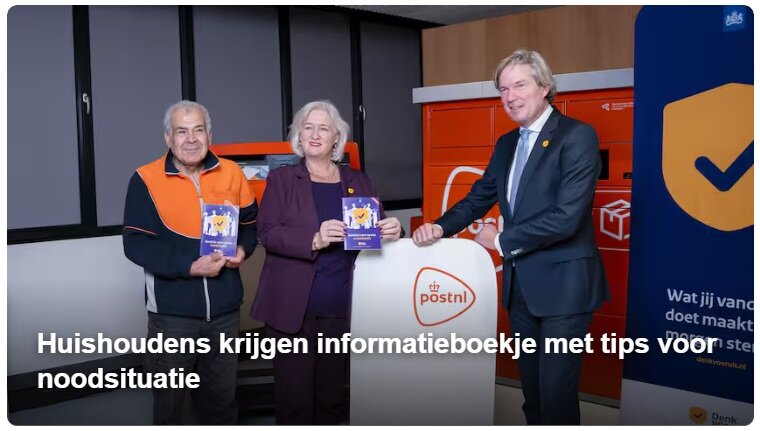 Huishoudens krijgen informatieboekje met tips voor noodsituatie