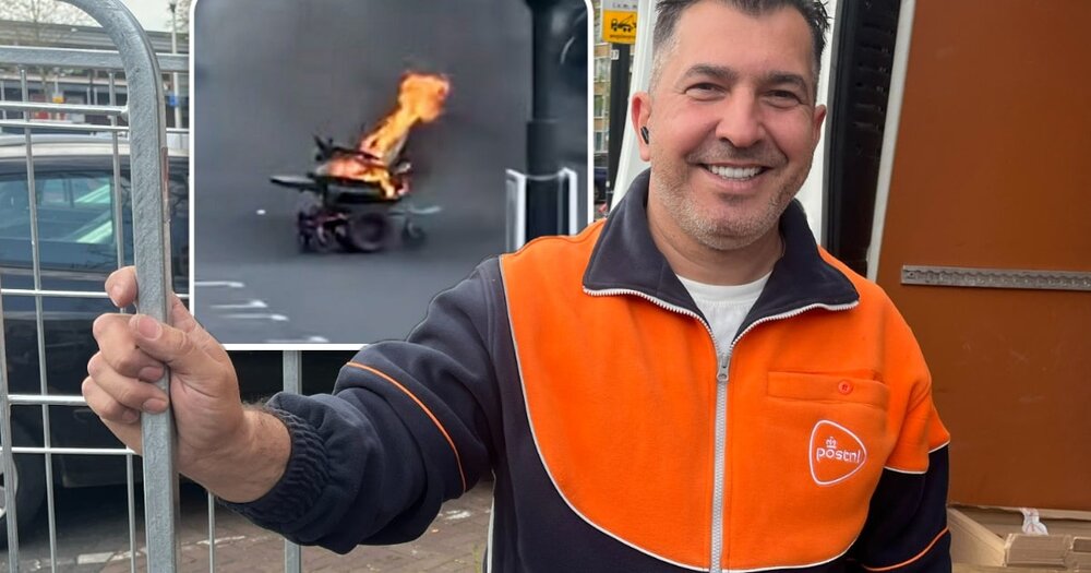 Pakketbezorger Hayder redde Paul (69) uit brandende rolstoel: 'Ik schaamde me dat ik moest huilen'