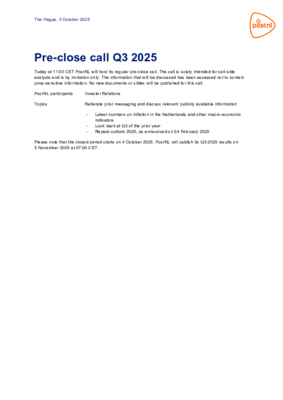 pre-close-call-q3-2025-announcement