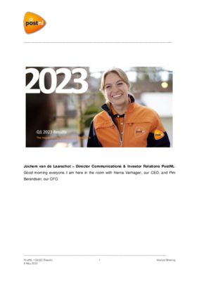 20230508-postnl-1q2023-analyst-call