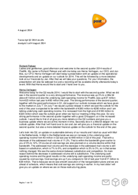 20140804-postnl-2014-q2-analyst-transcript_tcm10-18039