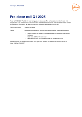 pre-close-call-q1-2025-announcement