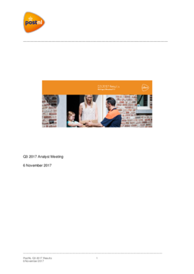 20171106 PostNL 3Q2017 Analyst Call_tcm10-108817