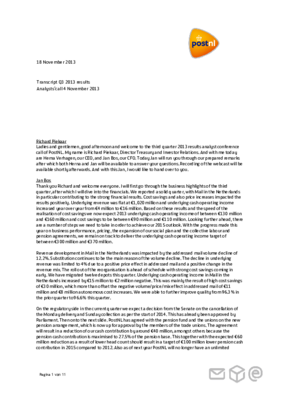20131104-postnl-2013-q3-analyst-transcript_tcm10-15822
