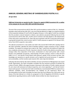 Additional information agenda item 8b