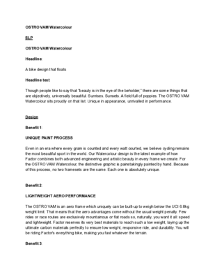 OSTRO VAM Watercolour - Written Content