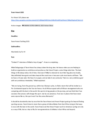 Team Amani 2025 - Written Copy