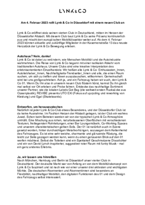 54795 Presse Mitteilung Lynk & Co Club Dusseldorf A649aa