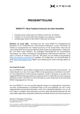 XPENG P7+ Produktuebersicht