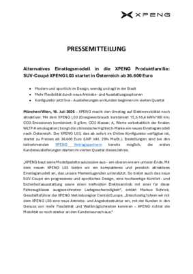 XPENG L03_Preise_Bestellstart_AT