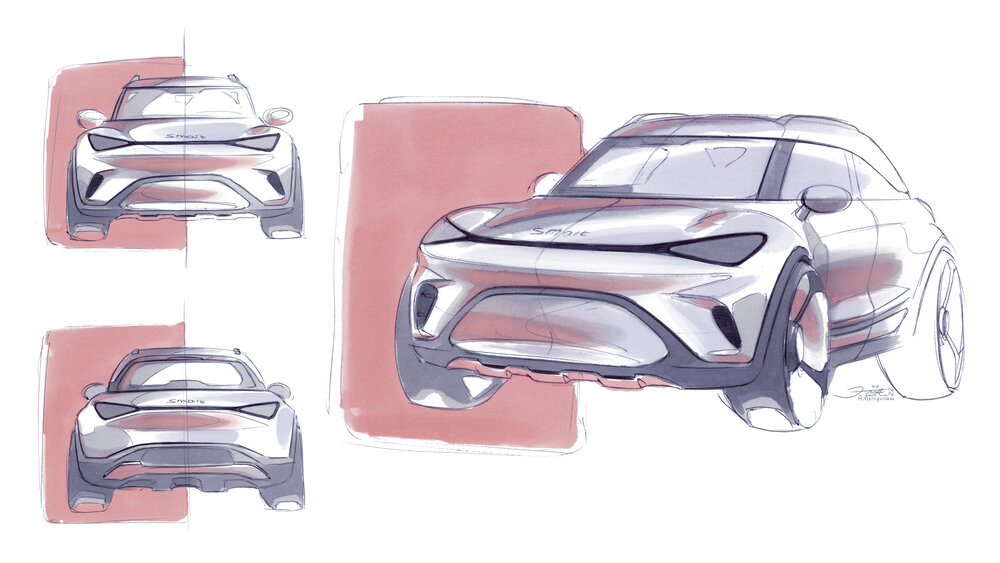 Design sketch of the new smart #1