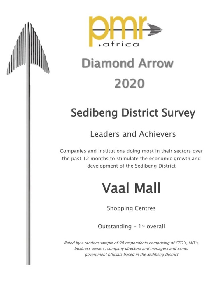 Vaal Mall diamond arrow award..jpg