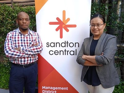 David Ntombela ,Operations Manager and Elaine Jack, District Improvement Manager of Sandton Central.jpg