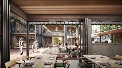 Architctural perspective of the Village Walk linking The Village withthe Club Precinct..jpg