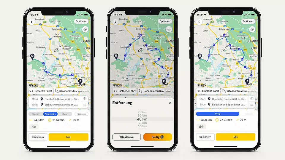 A - B Route nach gewünschter Distanz generieren