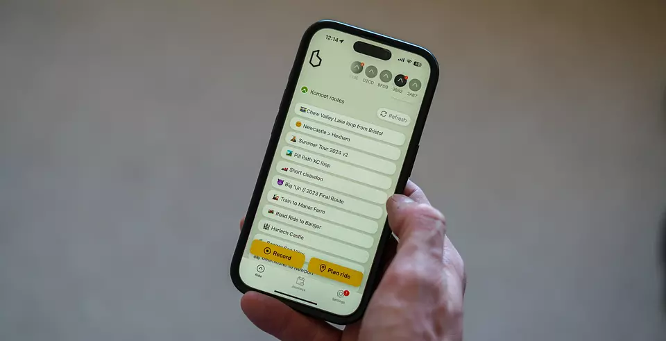 Komoot routes seamlessly synced into the Beeline app