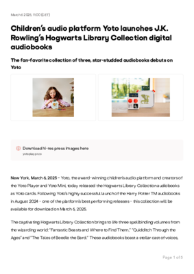 211-children-s-audio-platform-yoto-launches-j-k-rowling-s-hogwarts-library-collection-digital-audiobooks